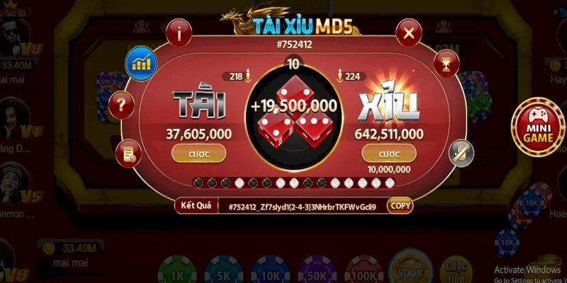 Hình thức chơi Tài Xỉu MD5 khá mới mẻ cho anh em cược thủ đặt cược